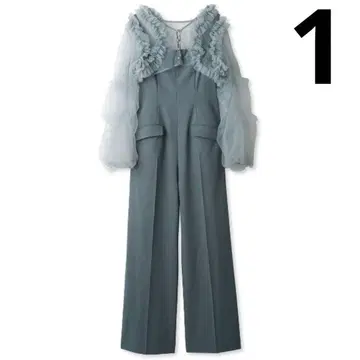 릴리 브라운 튤 볼레로 세트 콤비네존 블루 1 포멀 고급