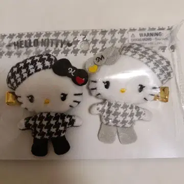 헬로키티 헤어 클립 세트 흑백 걸리시 쌍둥이 코디 미사용 새상품