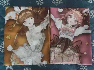 컬러풀 피치 타월 2장 세트