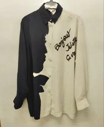 토쿠코 프리미에 볼 네이비&그레이지 페이크 프린트 블라우스 사이즈 9호