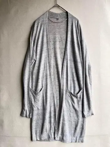 유니클로 린넨 블렌드 롱 가디건 겉옷 여성용 M 그레이