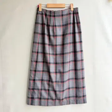 티케이 여성용 랩 롱 스커트 체크 울 64