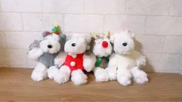 슈나와 밥 크리스마스 봉제 인형 키링 4종 세트