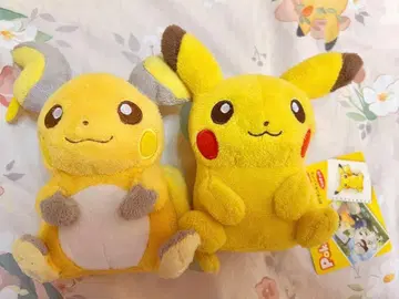 포켓몬 피카츄 라이츄 캔버스 봉제 인형