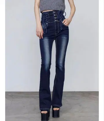 EMODA 행 레이스업 하이웨스트 스키니진