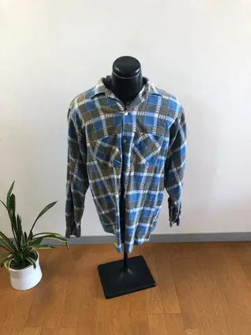 60년대 빈티지 브렌트 체크 무늬 플란넬 셔츠