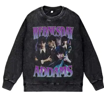 웬즈데이 빈티지 가공 맨투맨 긴팔 티셔츠