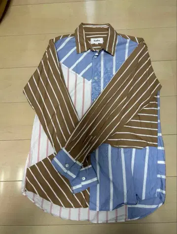 kudos 스트라이프 패턴 패치워크 셔츠 사이즈 1