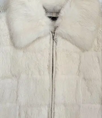 화이트 퍼 카라 부착 아우터 블루종