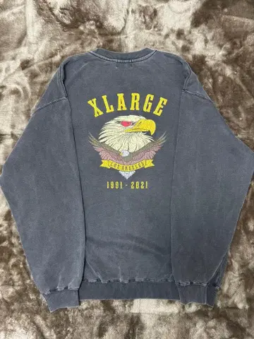 XLARGE 이글 프린트 맨투맨 차콜 그레이 L