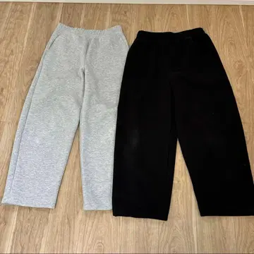 유니클로C 맨투맨 와이드 팬츠 M 사이즈 그레이 블랙 묶음 판매