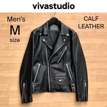 새상품급 vivastudio 라이더 자켓 M 가죽 자켓 카프