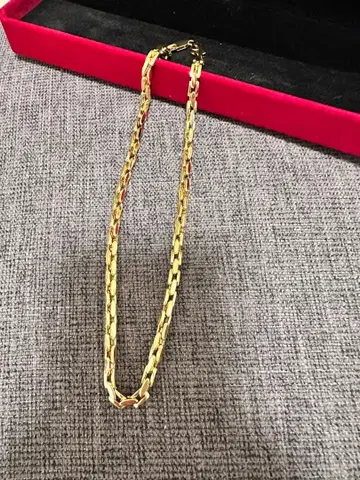 유품 정리 목걸이 여성용 골드 컬러 40cm 36g