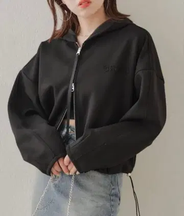 chico 본딩 W 지퍼 드로스트 후드티