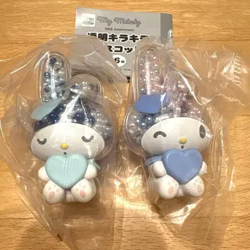 투명 반짝이 마스코트 마이멜로디 블루 핑크&블루