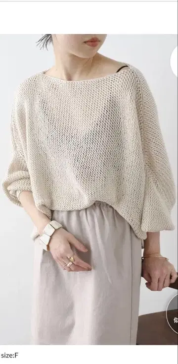 오메카시 린넨 와이드 니트 풀오버