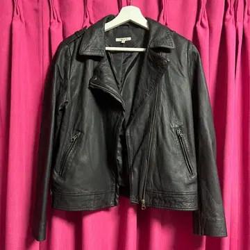 simplicite 블랙 가죽 라이더 자켓 38 사이즈