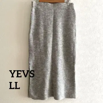 YEVS 그레이 타이트 스커트 사이드 슬릿 LL 니트 스커트