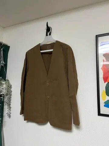 무인양품 MUJI 브라운 노카라 자켓 L 사이즈