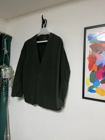 무인양품 MUJI 다크 그린 노카라 자켓 L 사이즈