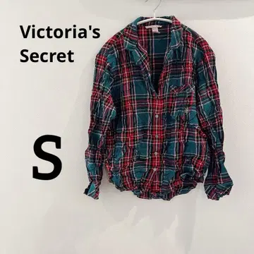 빅토리아 시크릿 [ S ] 체크 무늬 긴팔 셔츠 픽시 셔츠
