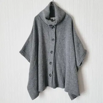 827 쿠미쿄쿠 니트 가디건 그레이 판초 스타일 오버 실루엣