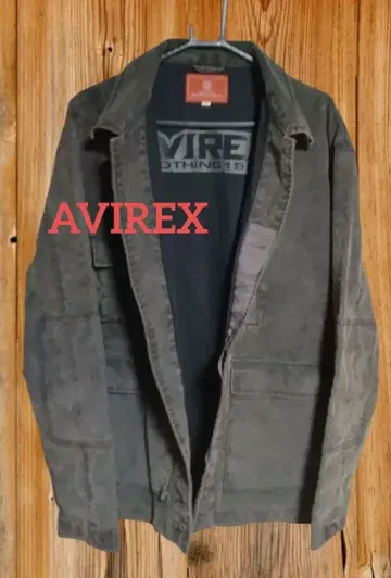 AVIREX 차콜 그레이 데님 커버올 XL