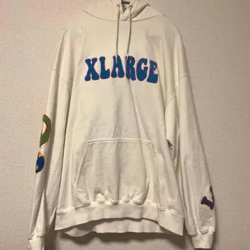 XLARGE 후드티 화이트 꽃무늬 사이즈 XL
