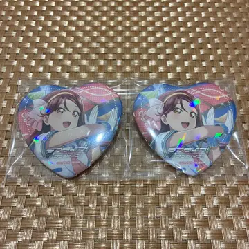 러브 라이브 선샤인 사쿠라우치 리코 하트형 홀로그램 캔뱃지