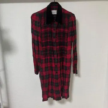 빨간색 체크 원피스