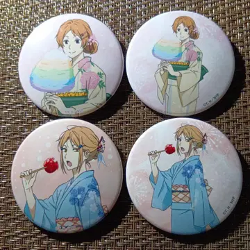 나츠메 우인장 나츠메 레이코 타키 토오루 유카타 캔뱃지