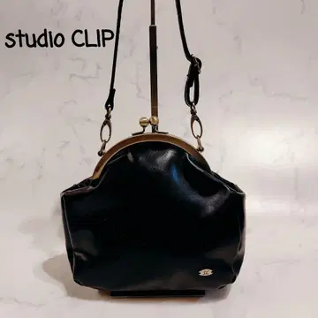 studio CLIP 블랙 가마구치 숄더백