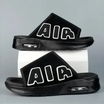 에어 로고 포함 블랙 스포츠 샌들