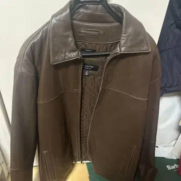 브라운 가죽 자켓 claiborne