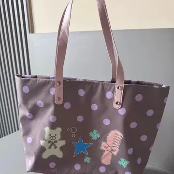 귀여운 물방울 패턴 토트백