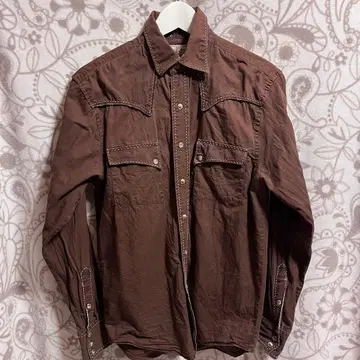Wrangler 웨스턴 셔츠 브라운