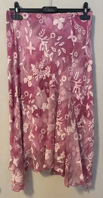 Ideu 이탈리아제 꽃무늬 핑크 롱 스커트