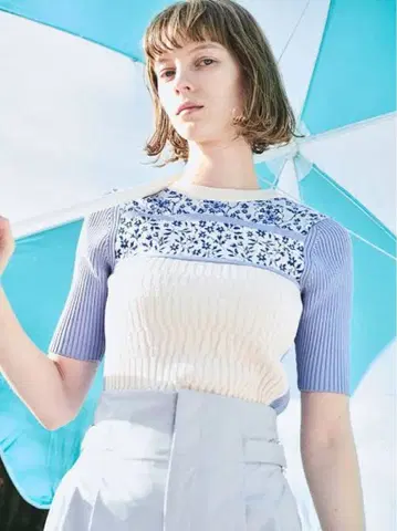 FURFUR 플라워 자카드 리브 풀오버