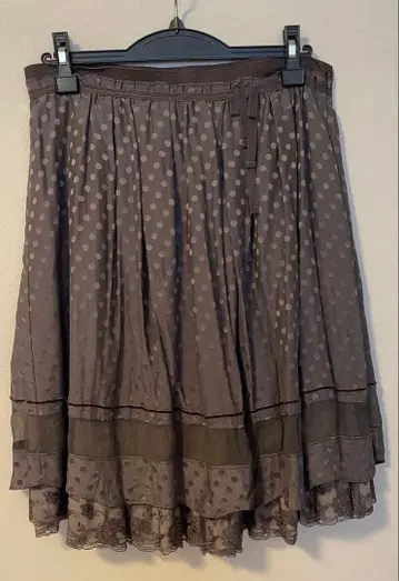 Hanii y 실크 100% 도트 무늬 플레어 스커트