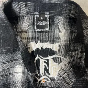 체크 무늬 플란넬 셔츠 M 블랙/화이트