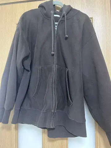 브라운 풀 집업 후드티