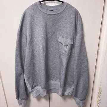 그레이 맨투맨 XL 프론트 포켓 부착