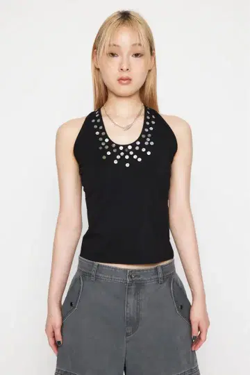 SHELL BUTTON 탱크탑 laguagem