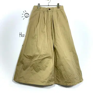 하트마켓 플레어 스커트(M) 베이지 치노 코튼 캐주얼 고급