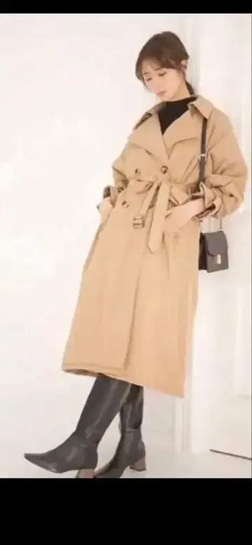 미사용 새상품 fifth 피프스 충전솜 롱 트렌치코트 M 베이지