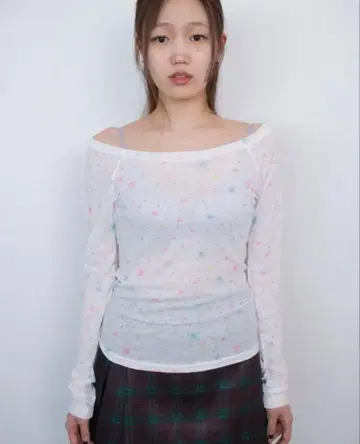 별 패턴 시어 탑 193 igusa 위시코어 T셔츠