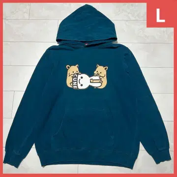 CUNE 곰 프린트 후드 부착 후드티