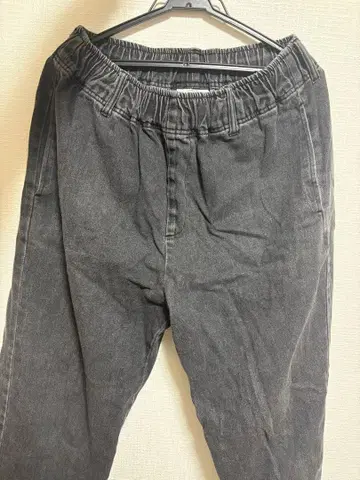 다크 그레이 허리밴딩 데님 팬츠