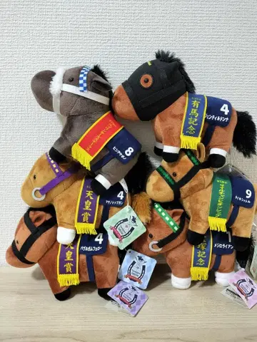 경주마 봉제 인형 6체 세트 최대 폭 18cm 봉제 인형