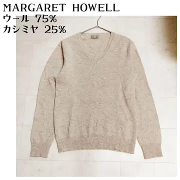 마가렛호웰 니트 캐시미어 울 V넥 베이지 M 스웨터